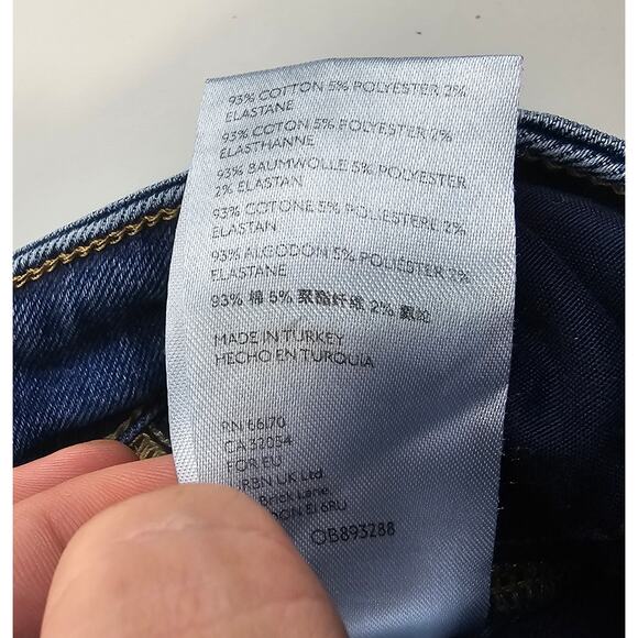 Free people high rise size 27 stretch jeans skinny raw hem ankle crop casual - Picture 3 of 7